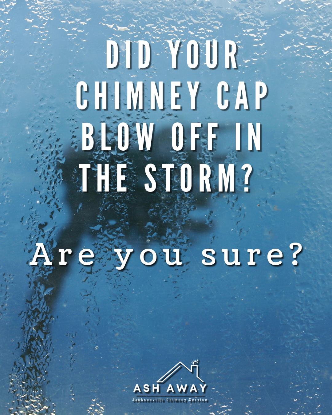 Chimney cap damage in a storm