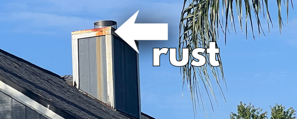 Rust visible on the side of a chimney